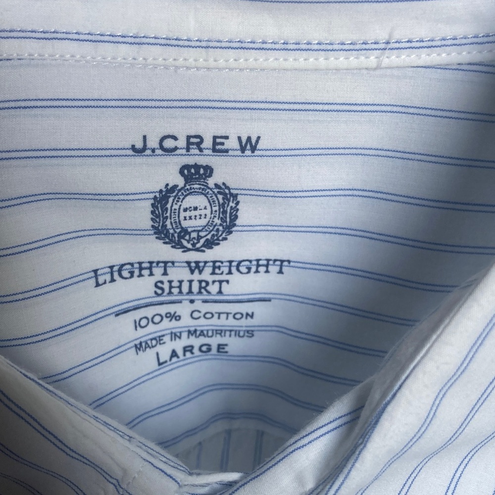 J. Crew Blue and White Casual Button Down Shirt